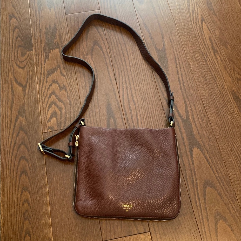 Fossil Brown Leather Crossbody Bag